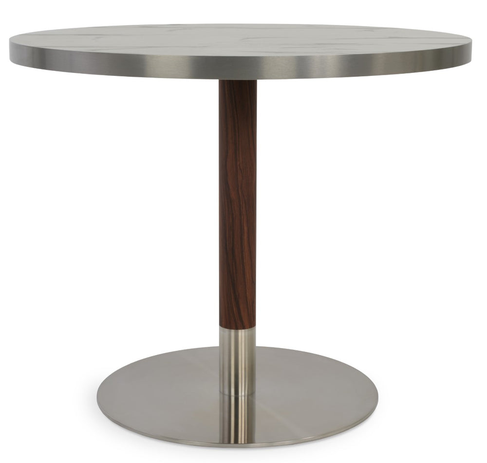 Soho Concept Tango Marble Dining Table - Luxurious White Carrara Top With Stylish Stainless Steel Base Options Walnut,White  Soho-concept-dining-chair-13924