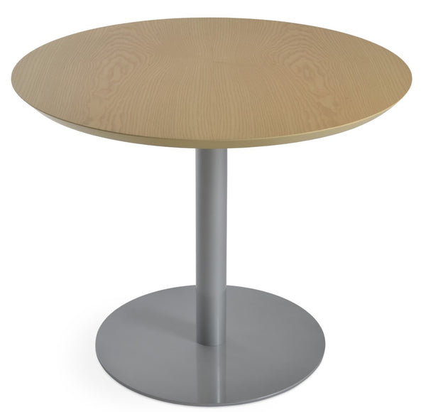 Soho Concept Tango Wood Coffee Table - 36” White Lacquer & Walnut With Brushed Matte Stainless Steel Base Silver,Natural  Soho-concept-dining-chair-13964