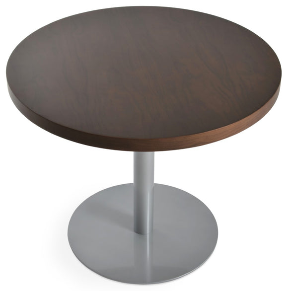 Soho Concept Tango Wood Dining Table - Elegant White Lacquer Or Walnut Top With Modern Brushed Steel Base & Post Silver,Walnut  Soho-concept-dining-chair-13894