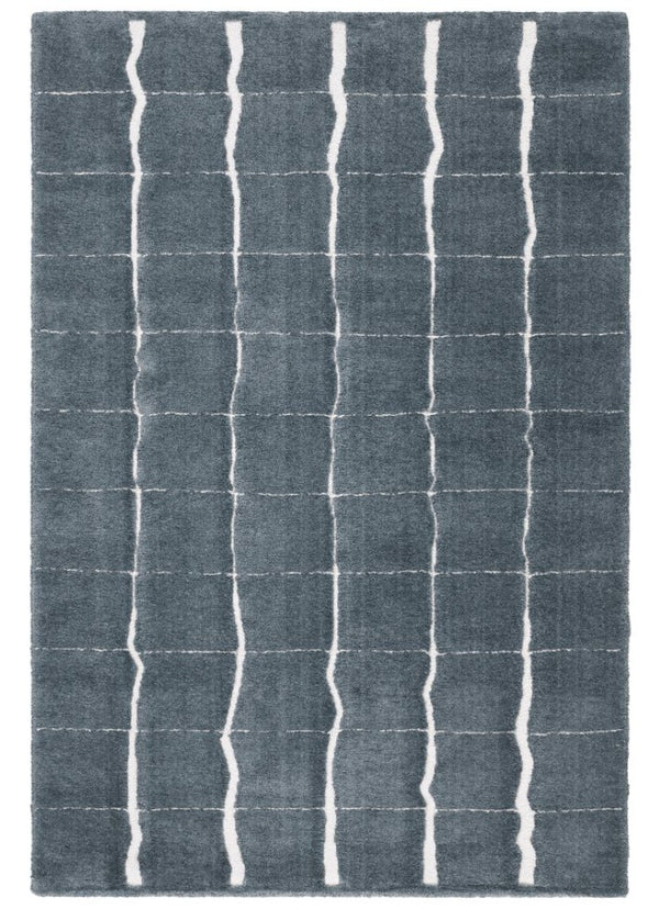 Jaipur Living Jaipur Tazeka-Inspired Kade 18" Swatch — Plush Powerloomed Sample With Cracked-Earth Ivory Veining Blue RSW105401