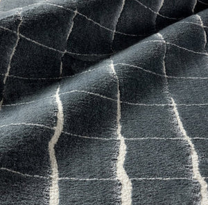 Jaipur Living Jaipur Tazeka-Inspired Kade 18" Swatch — Plush Powerloomed Sample With Cracked-Earth Ivory Veining Blue RSW105401