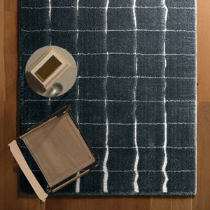 Jaipur Living Jaipur Tazeka-Inspired Kade 18" Swatch — Plush Powerloomed Sample With Cracked-Earth Ivory Veining Blue RSW105401