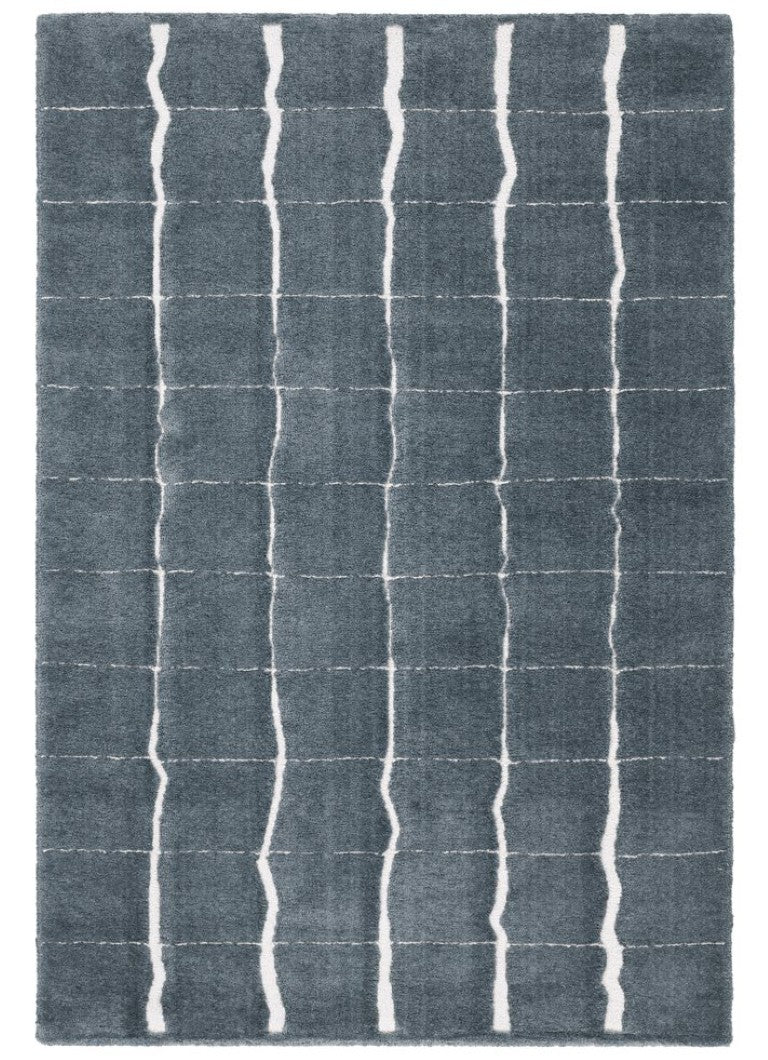 Jaipur Living Jaipur Kade Powerloomed Area Rug With Cracked‑Earth Ivory Lines On Rich Field, Plush 1.13" Pile Blue RUG164996