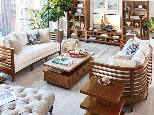 Lexington Tommy Bahama Home Pacifica Media Console: Elevate Your Space With Stylish Shelving And Contemporary Island Elegance Bali  536-909