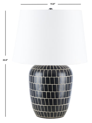 Safavieh AELA, 22-Inch Black Ceramic Table Lamp - Elegant Design for Modern Homes & Cozy Ambiance TBL2000A