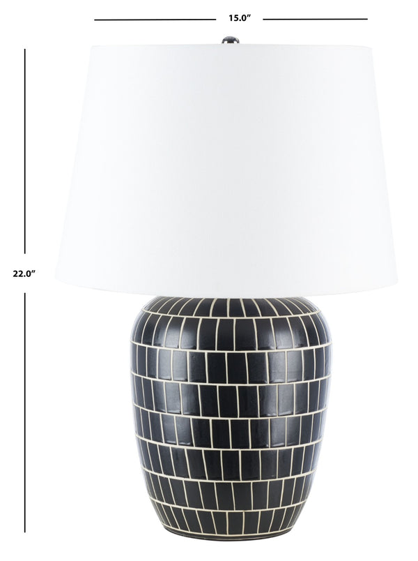 Safavieh AELA, 22-Inch Black Ceramic Table Lamp - Elegant Design for Modern Homes & Cozy Ambiance TBL2000A