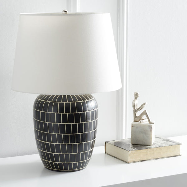 Safavieh AELA, 22-Inch Black Ceramic Table Lamp - Elegant Design for Modern Homes & Cozy Ambiance TBL2000A