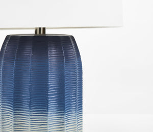 Safavieh ADLEY, 23-Inch Blue and White Ceramic Table Lamp – Elegant Accent for Modern and Coastal Decor TBL2001A