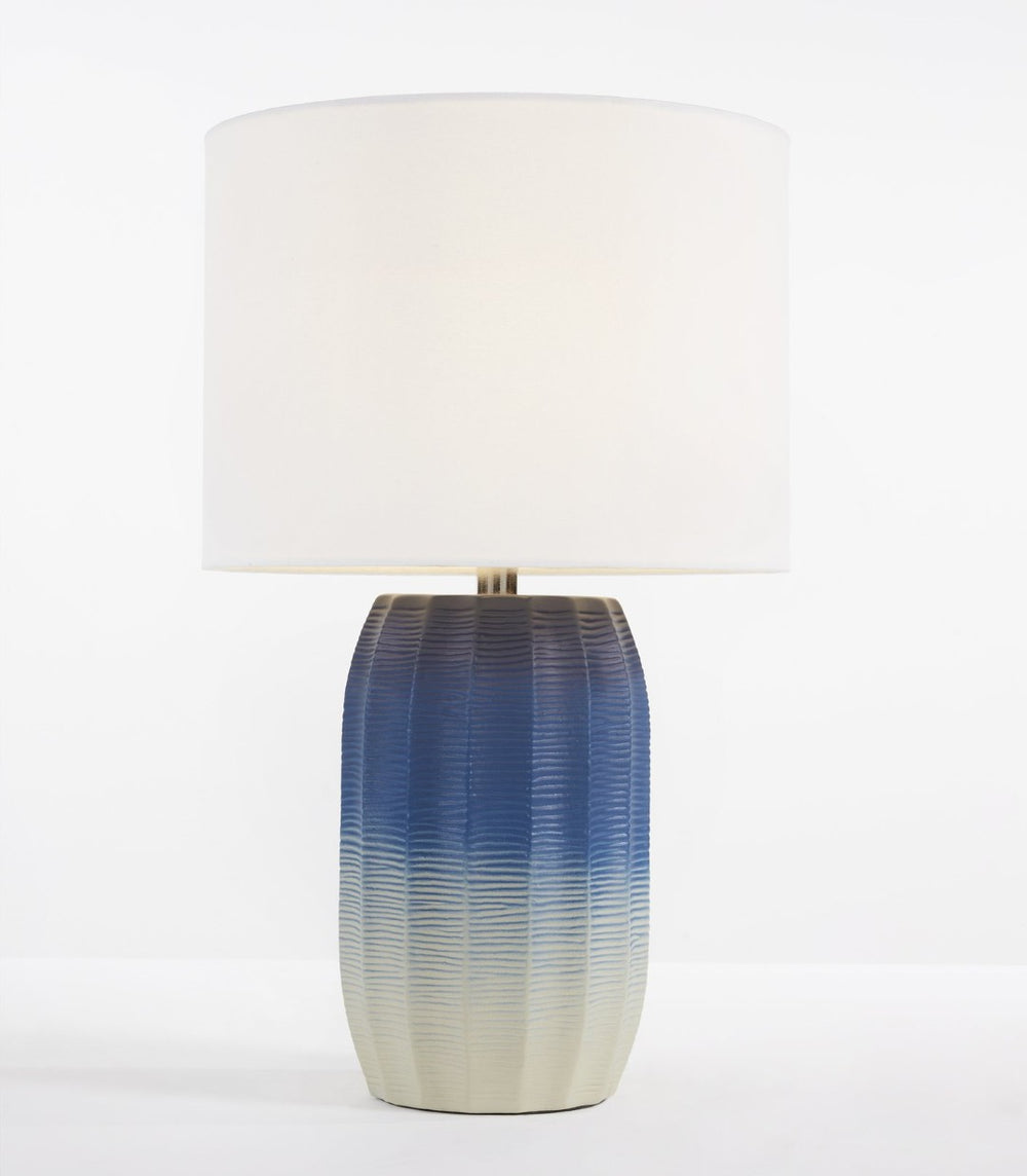 Safavieh ADLEY, 23-Inch Blue and White Ceramic Table Lamp – Elegant Accent for Modern and Coastal Decor TBL2001A