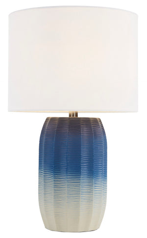 Safavieh ADLEY, 23-Inch Blue and White Ceramic Table Lamp – Elegant Accent for Modern and Coastal Decor TBL2001A