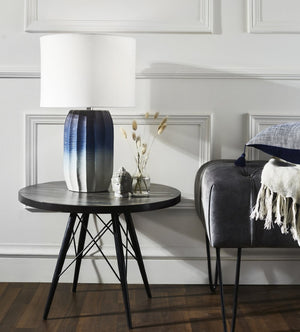 Safavieh ADLEY, 23-Inch Blue and White Ceramic Table Lamp – Elegant Accent for Modern and Coastal Decor TBL2001A