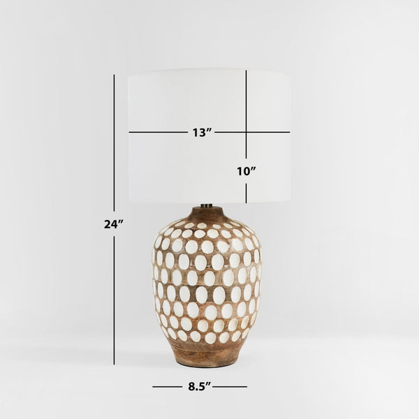 Safavieh ORIOLE, 24-Inch Natural Wood Table Lamp for Cozy Ambiance in Modern & Traditional Home Décor TBL2004A