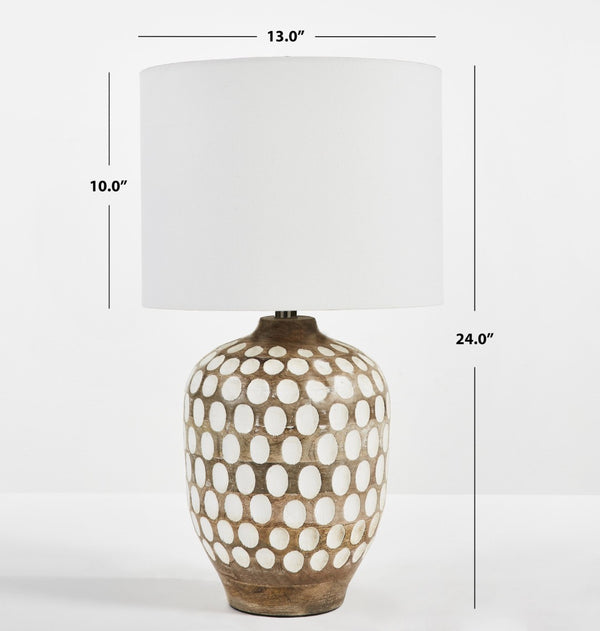Safavieh ORIOLE, 24-Inch Natural Wood Table Lamp for Cozy Ambiance in Modern & Traditional Home Décor TBL2004A