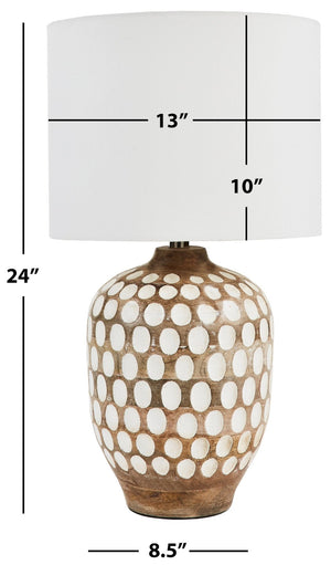 Safavieh ORIOLE, 24-Inch Natural Wood Table Lamp for Cozy Ambiance in Modern & Traditional Home Décor TBL2004A