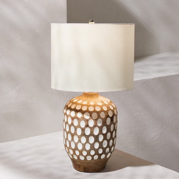 Safavieh ORIOLE, 24-Inch Natural Wood Table Lamp for Cozy Ambiance in Modern & Traditional Home Décor TBL2004A