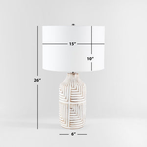 Safavieh DIONE, 26-Inch Ivory Glass Table Lamp - Minimalist Design for Warm Ambient Illumination in Any Room TBL2006A