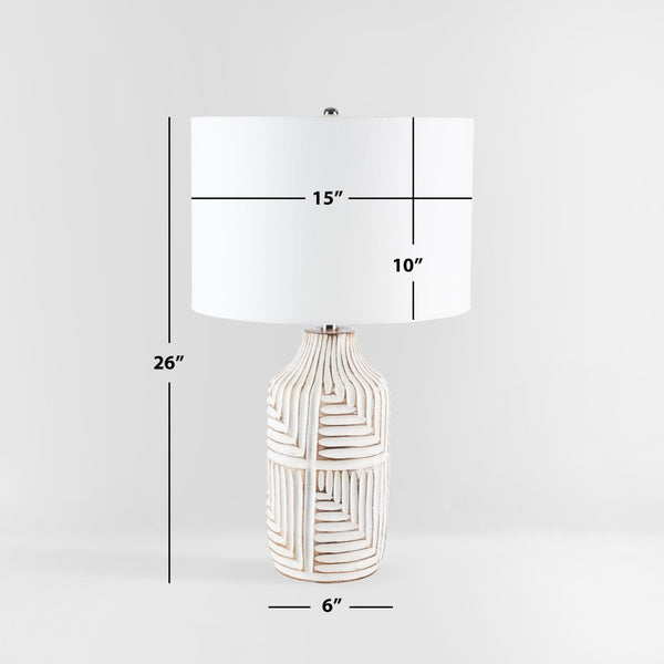 Safavieh DIONE, 26-Inch Ivory Glass Table Lamp - Minimalist Design for Warm Ambient Illumination in Any Room TBL2006A