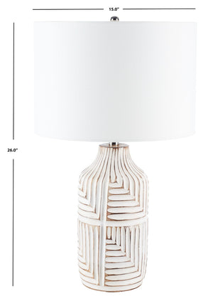 Safavieh DIONE, 26-Inch Ivory Glass Table Lamp - Minimalist Design for Warm Ambient Illumination in Any Room TBL2006A