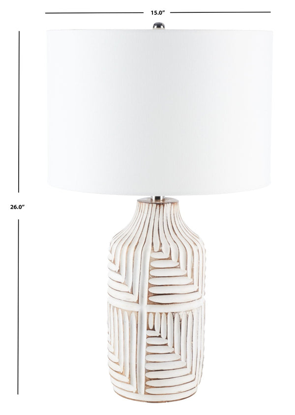 Safavieh DIONE, 26-Inch Ivory Glass Table Lamp - Minimalist Design for Warm Ambient Illumination in Any Room TBL2006A