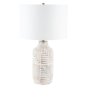 Safavieh DIONE, 26-Inch Ivory Glass Table Lamp - Minimalist Design for Warm Ambient Illumination in Any Room TBL2006A
