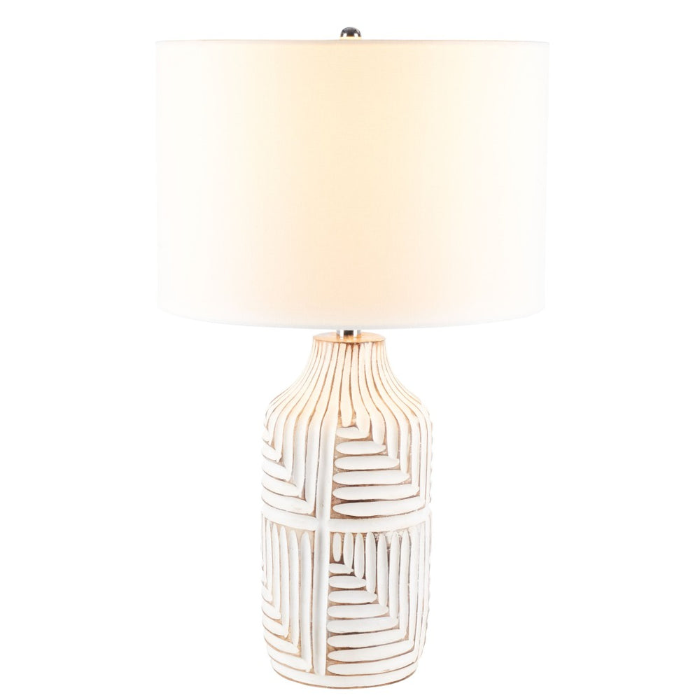 Safavieh DIONE, 26-Inch Ivory Glass Table Lamp - Minimalist Design for Warm Ambient Illumination in Any Room TBL2006A