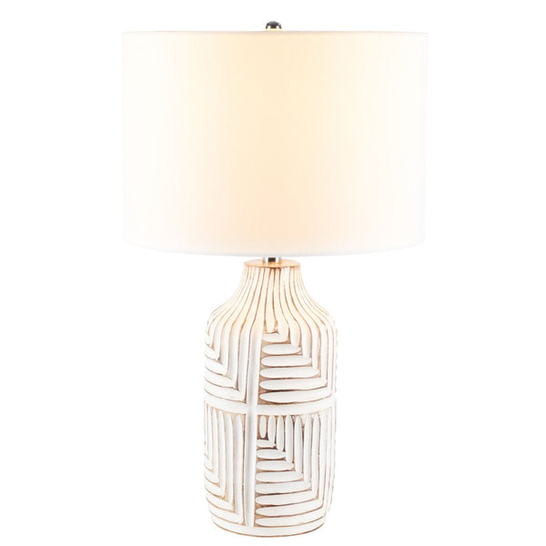 Safavieh DIONE, 26-Inch Ivory Glass Table Lamp - Minimalist Design for Warm Ambient Illumination in Any Room TBL2006A
