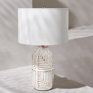 Safavieh DIONE, 26-Inch Ivory Glass Table Lamp - Minimalist Design for Warm Ambient Illumination in Any Room TBL2006A