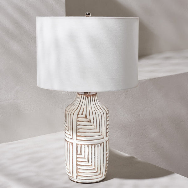 Safavieh DIONE, 26-Inch Ivory Glass Table Lamp - Minimalist Design for Warm Ambient Illumination in Any Room TBL2006A