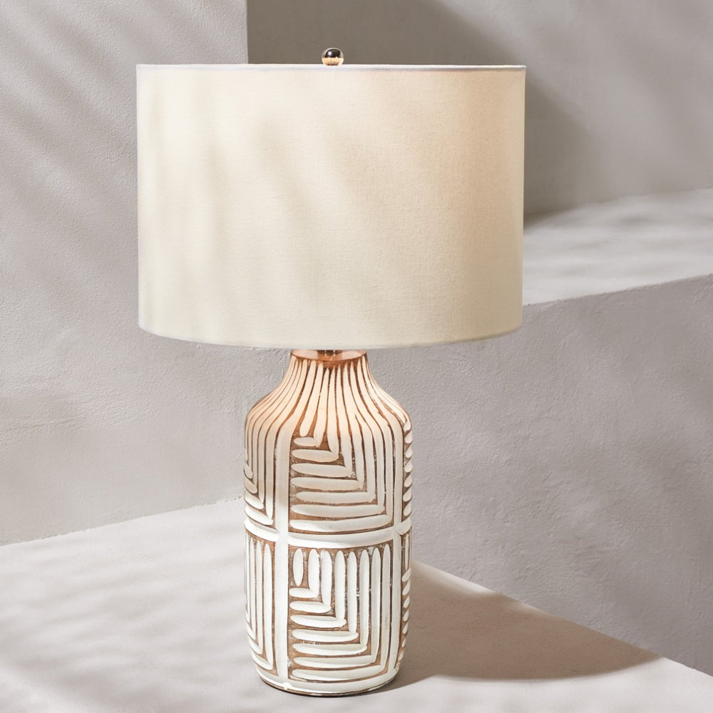 Safavieh DIONE, 26-Inch Ivory Glass Table Lamp - Minimalist Design for Warm Ambient Illumination in Any Room TBL2006A
