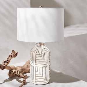 Safavieh DIONE, 26-Inch Ivory Glass Table Lamp - Minimalist Design for Warm Ambient Illumination in Any Room TBL2006A