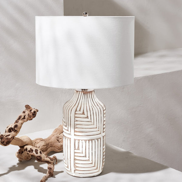Safavieh DIONE, 26-Inch Ivory Glass Table Lamp - Minimalist Design for Warm Ambient Illumination in Any Room TBL2006A