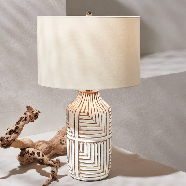 Safavieh DIONE, 26-Inch Ivory Glass Table Lamp - Minimalist Design for Warm Ambient Illumination in Any Room TBL2006A