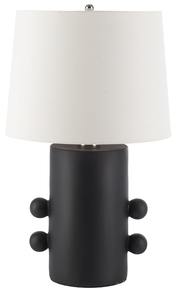 Safavieh NAYEEM, 25-Inch Black Ceramic Table Lamp with Cotton-Linen Shade for Warm, Inviting Ambiance TBL2008A