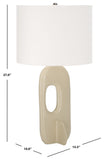 Safavieh Bryla, 27 Inch, Off White, Aluminum Table Lamp​ Off White Aluminium TBL2011A