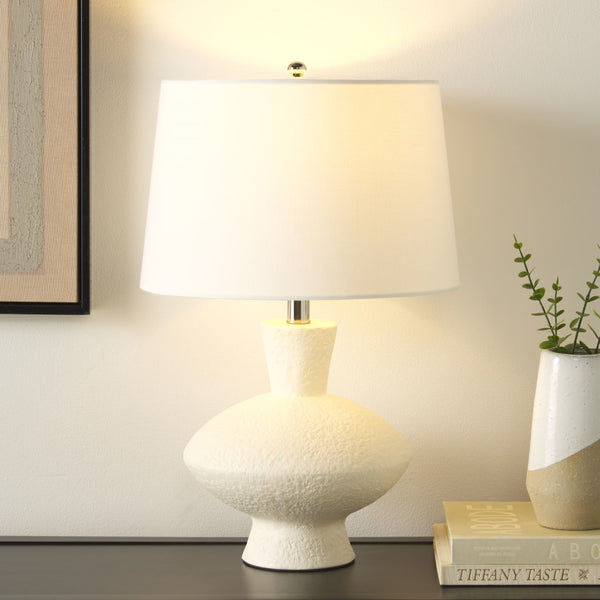 Safavieh Jola, 23 Inch, White, Ceramic Table Lamp Off-White Shade 