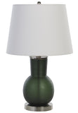 Safavieh Nirav, 22 Inch, Dark Green, Glass Table Lamp Off-White Shade 