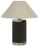 Safavieh Sola, 19.5 Inch, Olive Green, Velvet Table Lamp Off-White Shade 