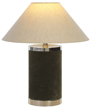 Safavieh Sola, 19.5 Inch, Olive Green, Velvet Table Lamp Off-White Shade 