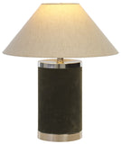 Safavieh Sola, 19.5 Inch, Olive Green, Velvet Table Lamp Off-White Shade 