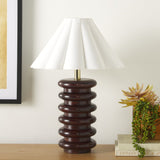 Safavieh Renata, 23 Inch, Walnut, Wood Table Lamp Cream Shade 