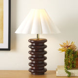 Safavieh Renata, 23 Inch, Walnut, Wood Table Lamp Cream Shade 