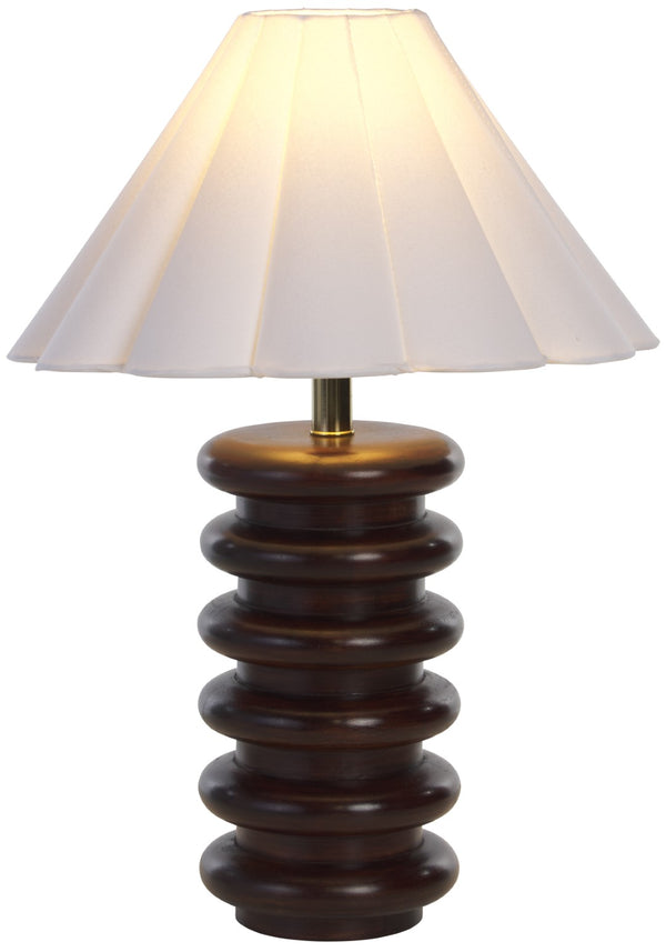 Safavieh Renata, 23 Inch, Walnut, Wood Table Lamp Cream Shade 