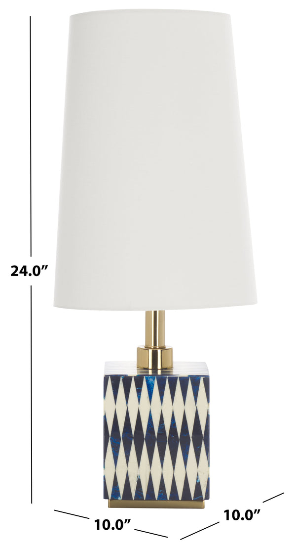 Safavieh Kye, Elegant 24-inch Blue And White Resin Table Lamp For Stylish Home Décor And Ambiance Blue ,White Resin Body ,Fabric Shade Tbl2025a
