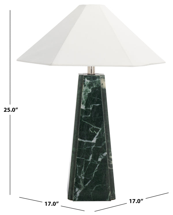 Safavieh Rylan, 25 Inch Black Marble Table Lamp - Elegant Ambient Lighting For Modern & Classic Interiors Green Marble Body ,Fabric Shade Tbl2026a