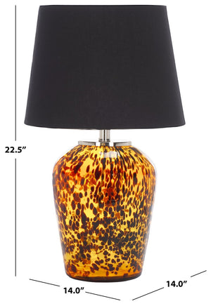 Safavieh Shae, Multicolored Glass Table Lamp with Fabric Shade for Warm Ambient Bedroom Glow TBL2027A