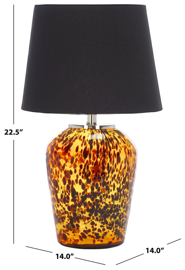 Safavieh Shae, Multicolored Glass Table Lamp with Fabric Shade for Warm Ambient Bedroom Glow TBL2027A
