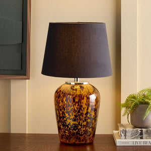 Safavieh Shae, Multicolored Glass Table Lamp with Fabric Shade for Warm Ambient Bedroom Glow TBL2027A