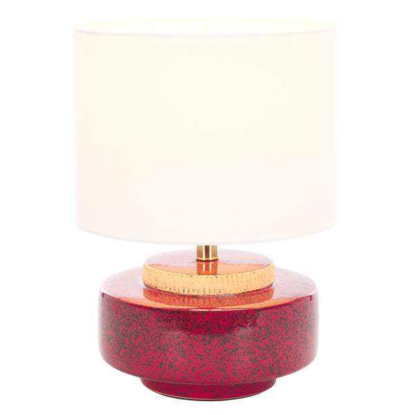 Safavieh Chels, Elegant Ceramic Table Lamp With Brass Accents For Warm Lighting And Stylish Home Décor Red ,Brass Ceramic Body ,Fabric Shade Tbl2029a