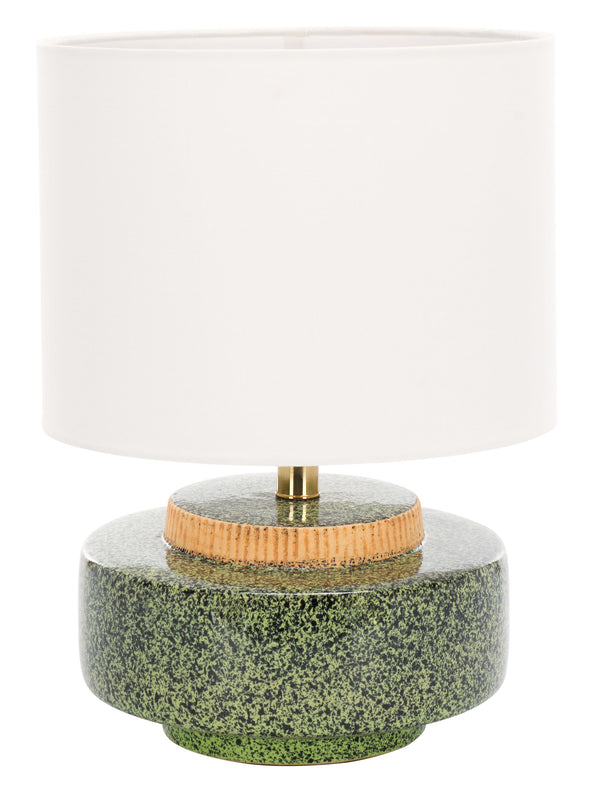 Safavieh Chels, Elegant Ceramic Table Lamp With Brass Accents For Warm Lighting And Stylish Home Décor Green ,Brass Ceramic Body ,Fabric Shade Tbl2029b
