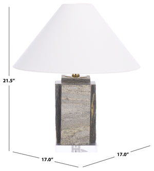 Safavieh Rye, 19.5-inch Grey & Clear Marble-acrylic Table Lamp - Elegant Modern Lighting For Any Room Grey ,Clear Marble Body ,Acrylic Base ,Fabric Shade Tbl2031a-2bx